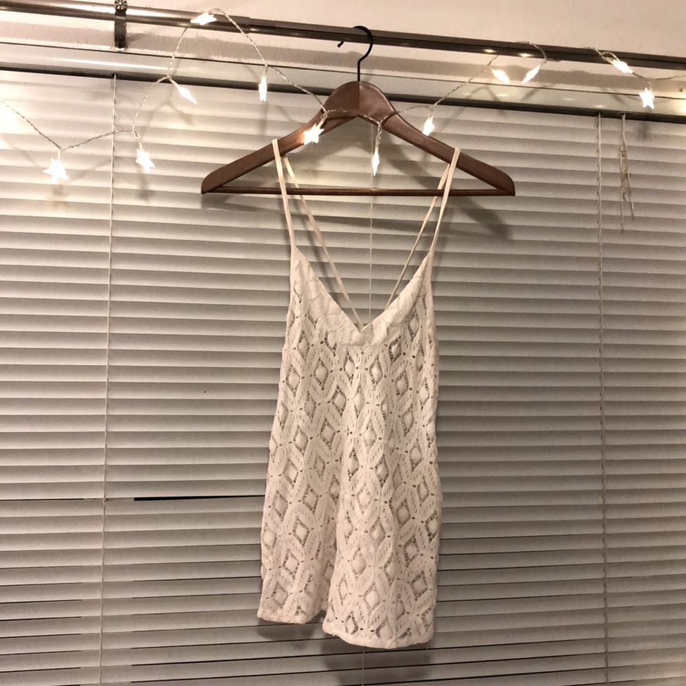 Roxy Crochet Cami Top with Bowtie on Back, XS